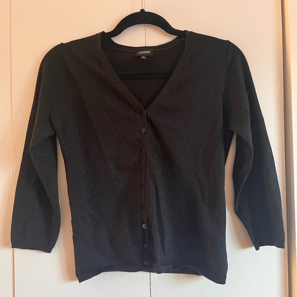 Y2K Jacob Sparkly Black V-Neck Cardigan